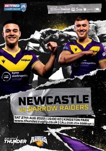 Newcastle Thunder vs Barrow Raiders 2022