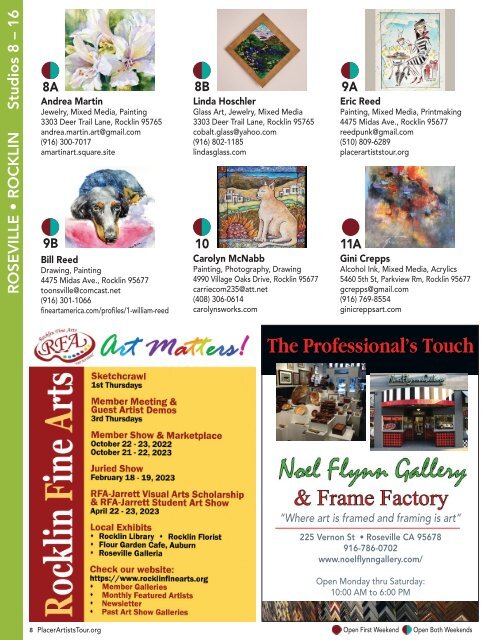 Placer Artists Tour 2022 Directory & Tour Guide