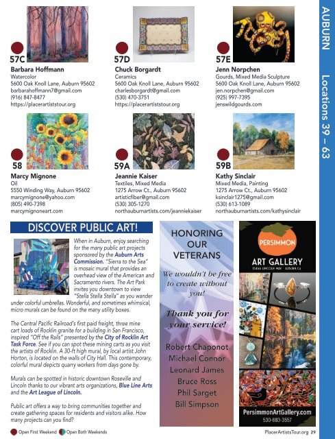 Placer Artists Tour 2022 Directory & Tour Guide