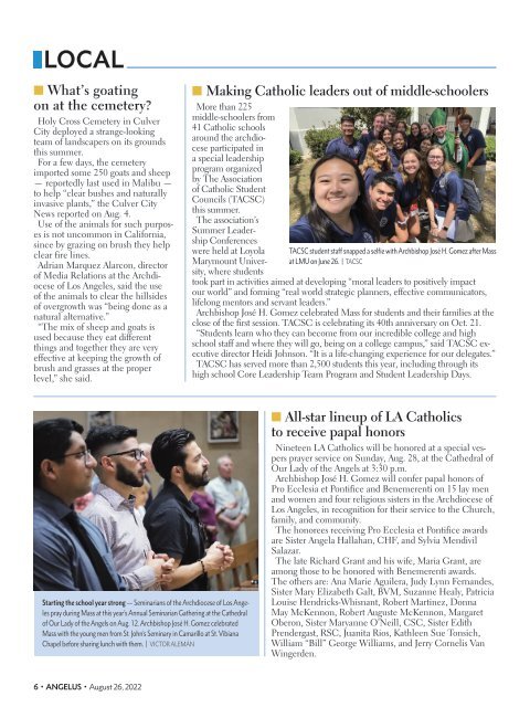 Angelus News | August 26, 2022 | Vol. 7 No. 17