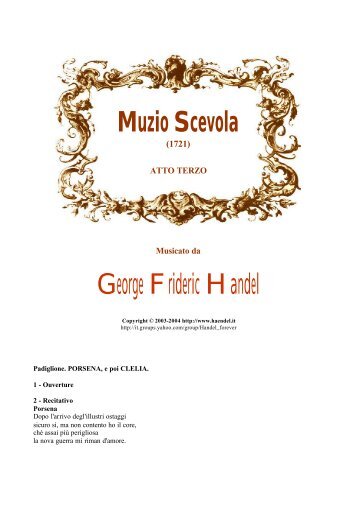 IL MUZIO SCEVOLA per pdf - George Frideric Handel