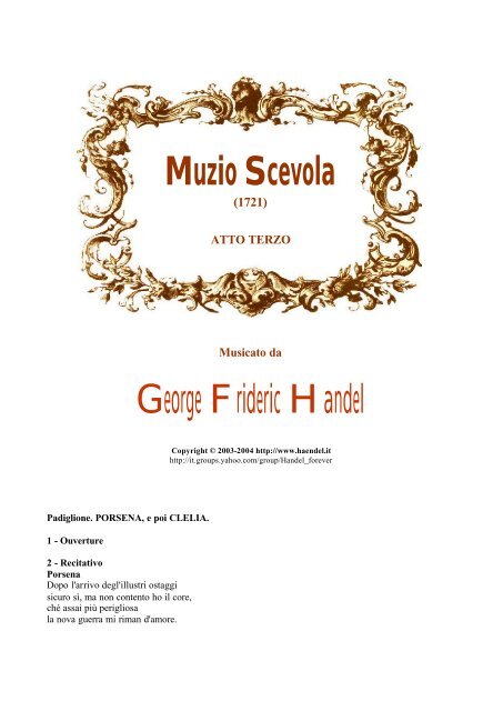 IL MUZIO SCEVOLA per pdf - George Frideric Handel