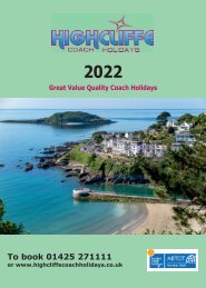 Highcliffe Coach Holidays - 2022 Brochure