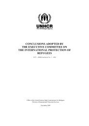 CONCLUSIONS ADOPTED BY THE EXECUTIVE ... - UNHCR