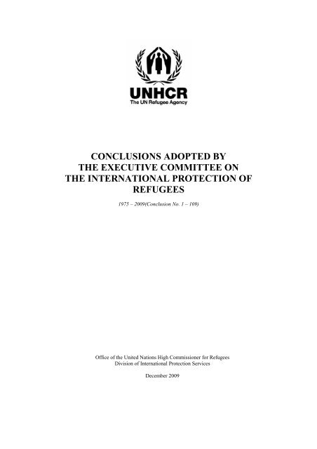 CONCLUSIONS ADOPTED BY THE EXECUTIVE ... - UNHCR