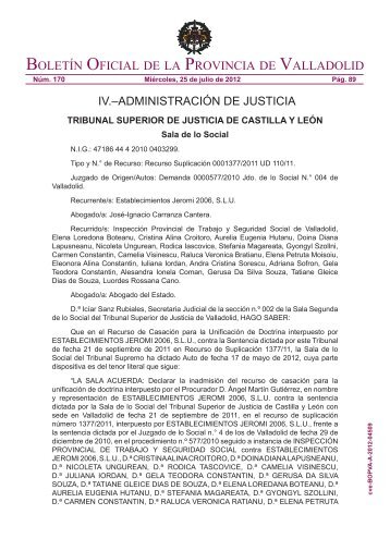 Edicto de Notificación de resolución Recurso Suplicación 1377