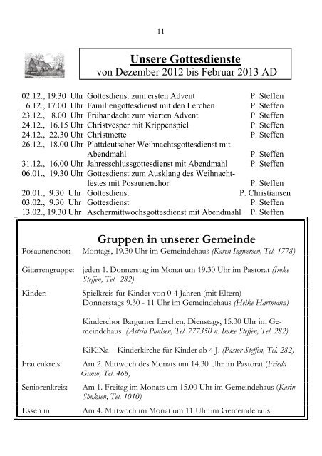 Kirchengemeinde Bargum Der Gemeindebrief