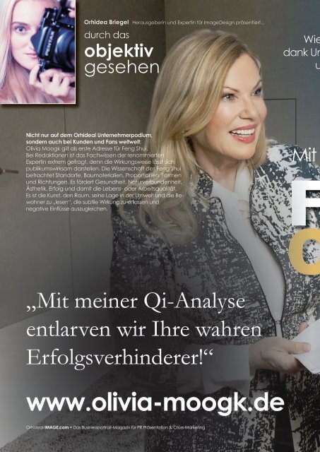 Olivia Moogk Internationales Feng Shui Institut Orhideal Titelstory