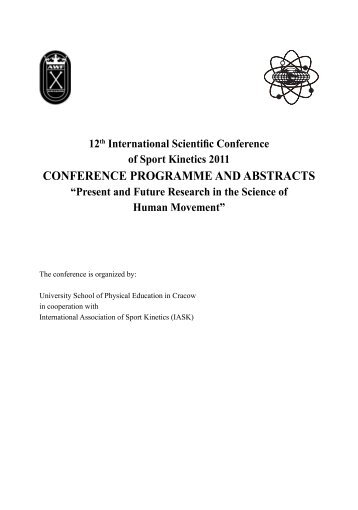 12th International Scientific Conference of Sport Kinetics 2011 ...