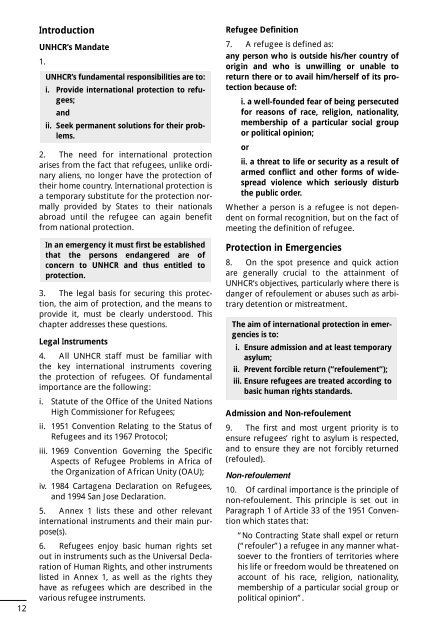 UNHCR Handbook for Emergencies - UNHCR eCentre