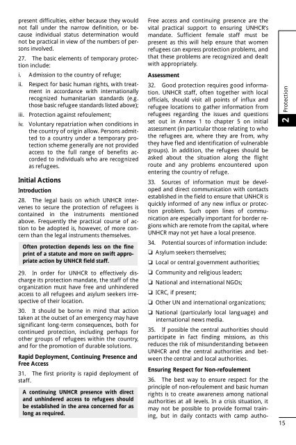 UNHCR Handbook for Emergencies - UNHCR eCentre