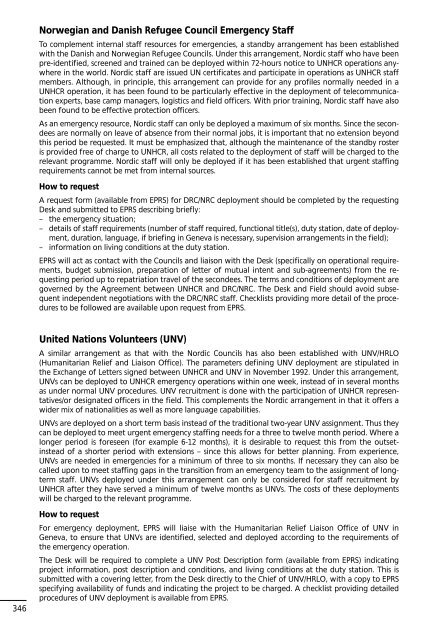 UNHCR Handbook for Emergencies - UNHCR eCentre