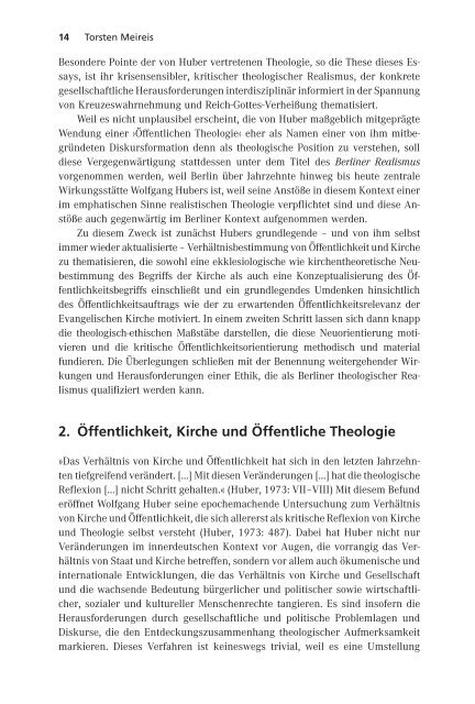 Heinrich Bedford-Strohm | Peter Bubmann | Hans-Ulrich Dallmann | Torsten Meireis (Hrsg.): Kritische Öffentliche Theologie (Leseprobe)