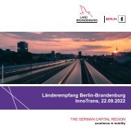 Länderempfang Berlin Brandenburg auf der InnoTrans 2022