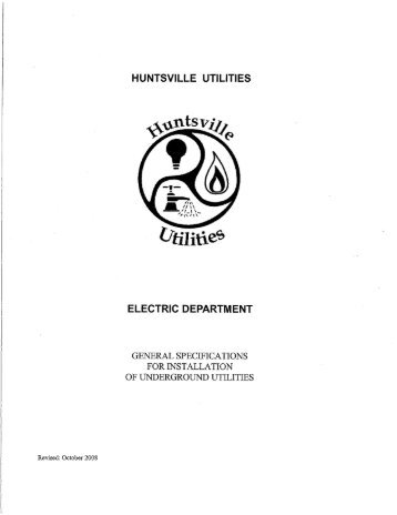 Electric Construction Specifications - Huntsville Utilities