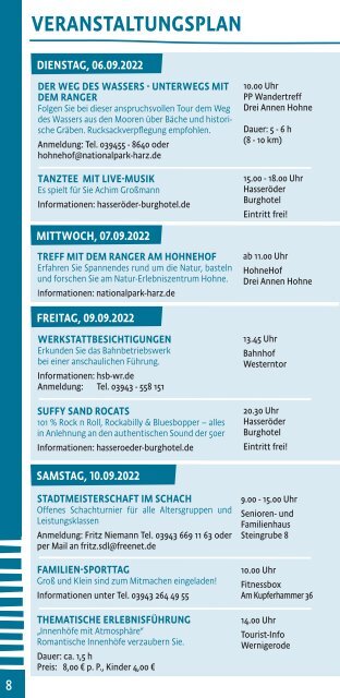 Wernigerode & Schierke September Tipps 2022