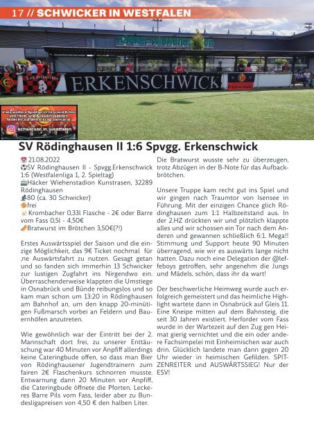 Stimberg-Echo Ausgabe 07/2022 - Heimspiel gegen RW Ahlen - Westfalenpokal