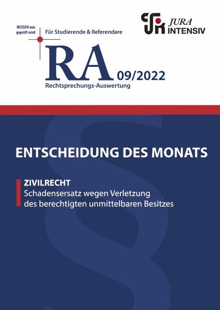RA 09/2022 - Entscheidung des Monats