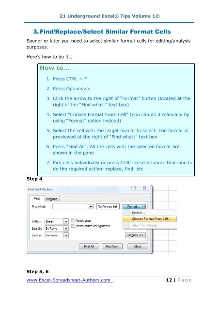 21 Underground excel Tips