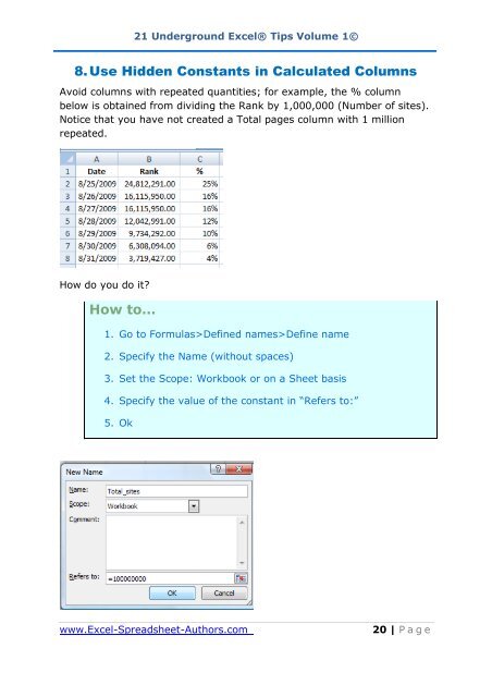 21 Underground excel Tips