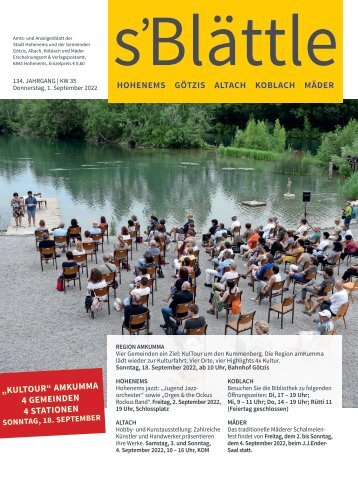 s'Blättle Nr. 35 - Do, 1. September 2022