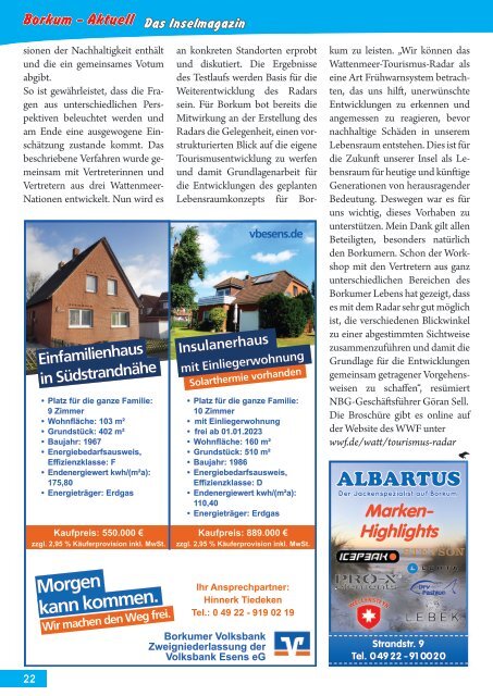 September-Ausgabe 2022 / Borkum-Aktuell - Das Inselmagazin