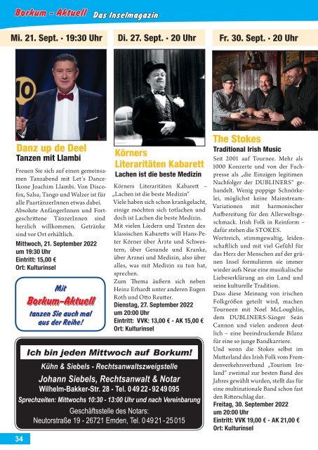 September-Ausgabe 2022 / Borkum-Aktuell - Das Inselmagazin