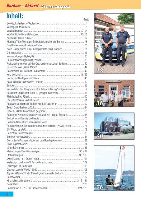 September-Ausgabe 2022 / Borkum-Aktuell - Das Inselmagazin