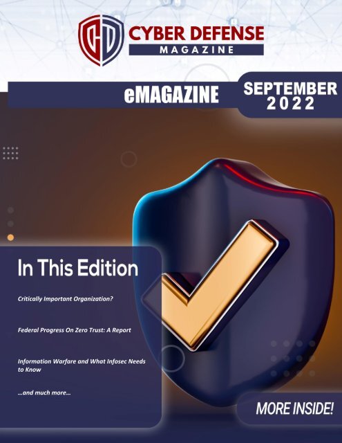 Cyber Defense eMagazine September Edition for 2022 #CDM