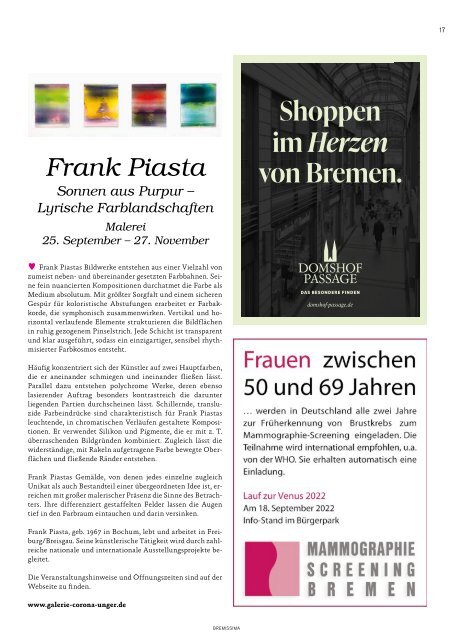 BREMISSIMIA Magazin | September - Oktober 2022