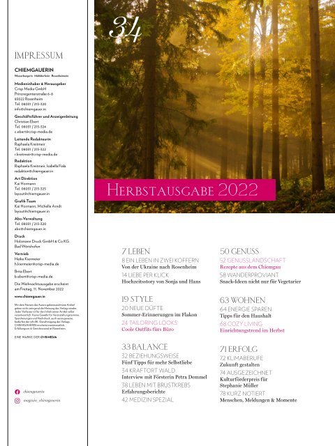 CHIEMGAUERIN Herbstausgabe 2022 Vorschau