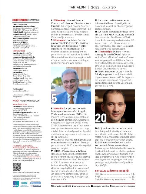 Computerworld magazin 2022.07.20. LIII. évfolyam 14. szám