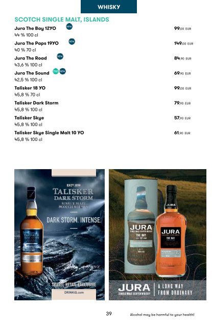 Tallink Silja Line Spirits, Wine and Tobacco pricelist Valid until 12/2022