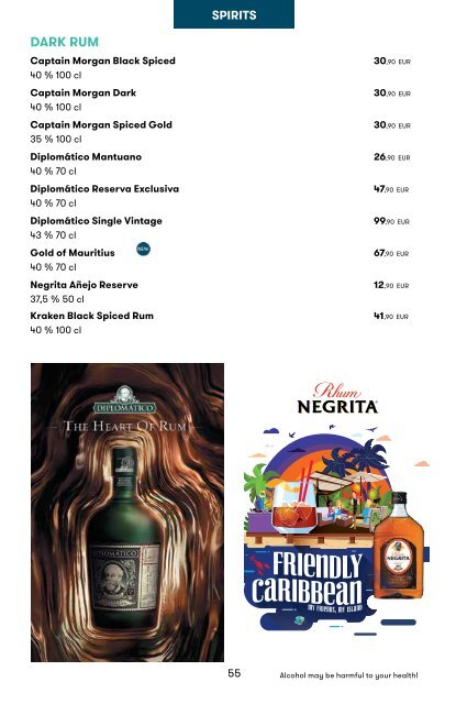 Tallink Silja Line Spirits, Wine and Tobacco pricelist Valid until 12/2022