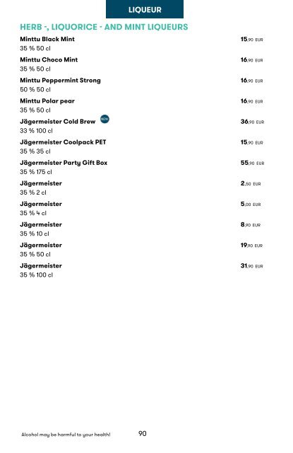 Tallink Silja Line Spirits, Wine and Tobacco pricelist Valid until 12/2022