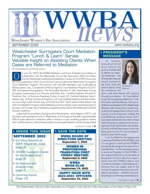 WWBA September 2022 Newsletter - M