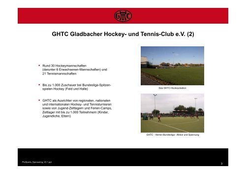 Sponsoring im GHTC - Gladbacher Hockey