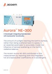 Acoem Aurora NE-300 integrating nephelometer spec sheet