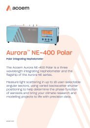Acoem Aurora NE-400 Polar integrating nephelometer spec sheet