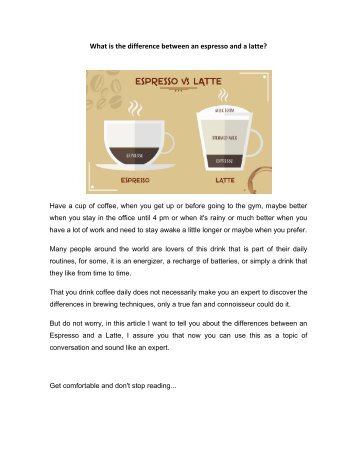 ARTICLE 2 LATTE VS ESPRESSO