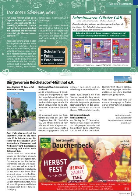 Mitteilungsblatt Nürnberg-Eibach/Reichelsdorf/Röthenbach - September 2022