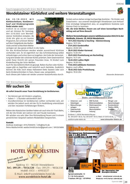 Mitteilungsblatt Wendelstein+Schwanstetten September 2022