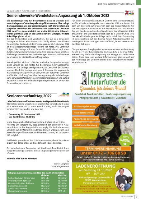 Mitteilungsblatt Wendelstein+Schwanstetten September 2022