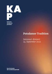 Programmheft Sanssouci-Konzert Potsdamer Tradition