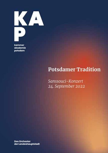 Programmheft Sanssouci-Konzert Potsdamer Tradition