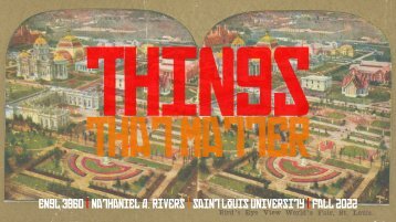 ENGL 3860: Things That Matter 