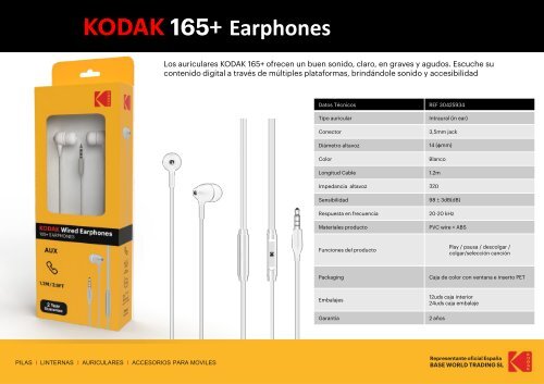 Kodak BWT Accesorios Moviles & Auriculares