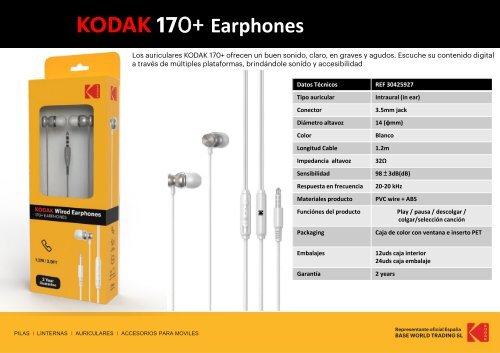 Kodak BWT Accesorios Moviles & Auriculares