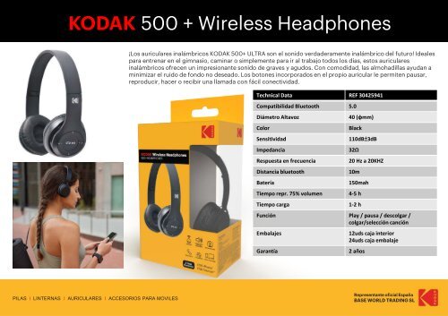 Kodak BWT Accesorios Moviles & Auriculares