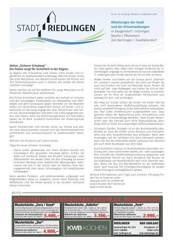 Amtliches Mitteilungsblatt Riedlingen 07.09.2022